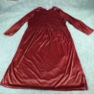 CW Classics Dress 2X Red Velvet Lagenlook Holiday Elegant Whimsigoth Romantic‎